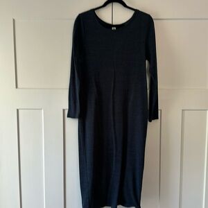 Fitted blue navy blue sweater dress
